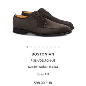 Never Worn Ludwig Reiter Mocca Bostonian Suede Leather Shoes